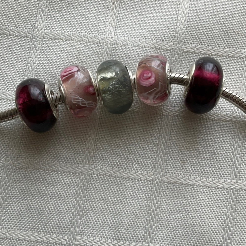 3 for $30 item - Five multi coloured resin beads - #5